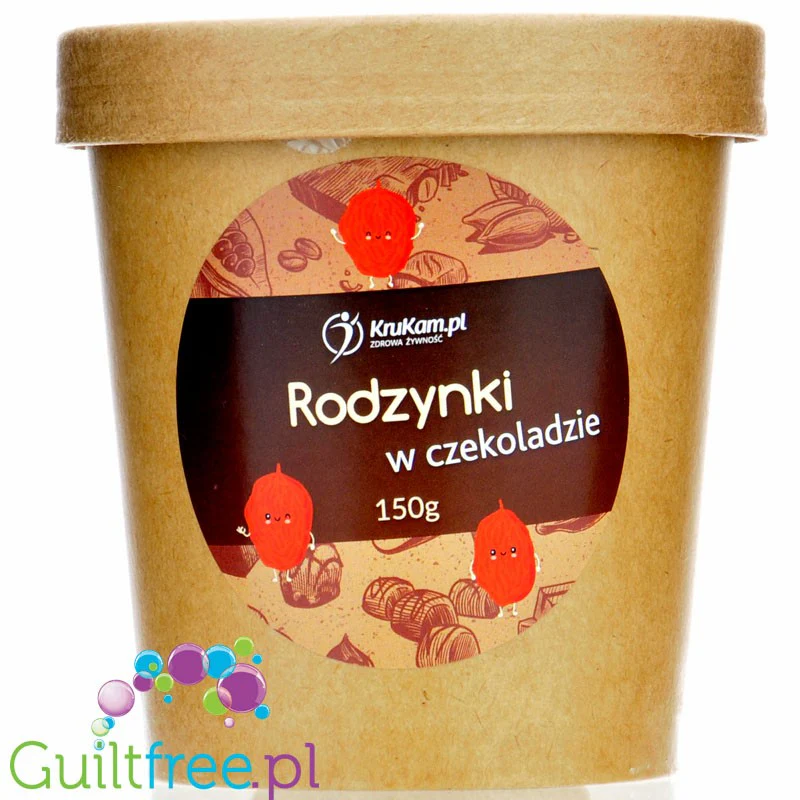 Krukam rodzynki w czekoladzie 60% bez dodatku cukru słodzonej erytrolem