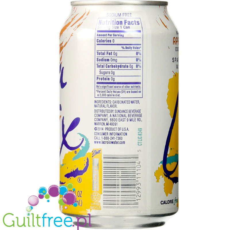 La Croix Apricot Sparkling - woda smakowa z esencją morelową, bez cukru i bez słodzików - Image 2