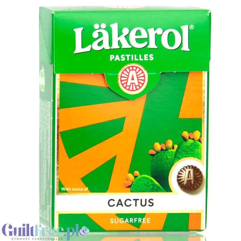 Läkerol Cactus 75g - fińska lukrecja bez cukru ze stewią, smak opuncji figowej