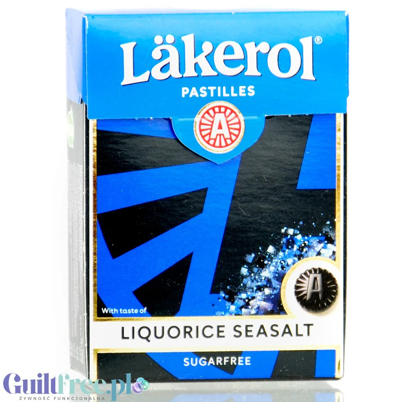 Läkerol Licorice Seasalt 75g - fińska lukrecja bez cukru z solą morską