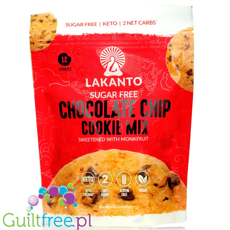 Lakanto Chocolate Chip Cookie Mix - mieszanka do wypieku bezglutenowych ciastek z czekoladą bez cukru