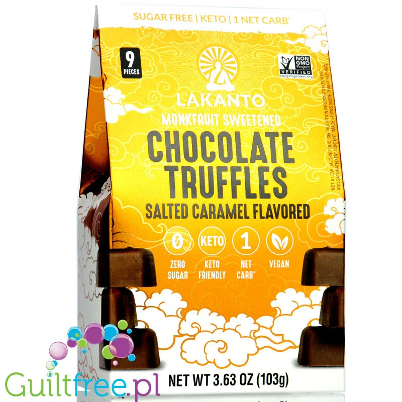 Lakanto Keto Chocolate Salted Caramel Truffles - wegańskie praliny z ciemnej czekolady bez cukru