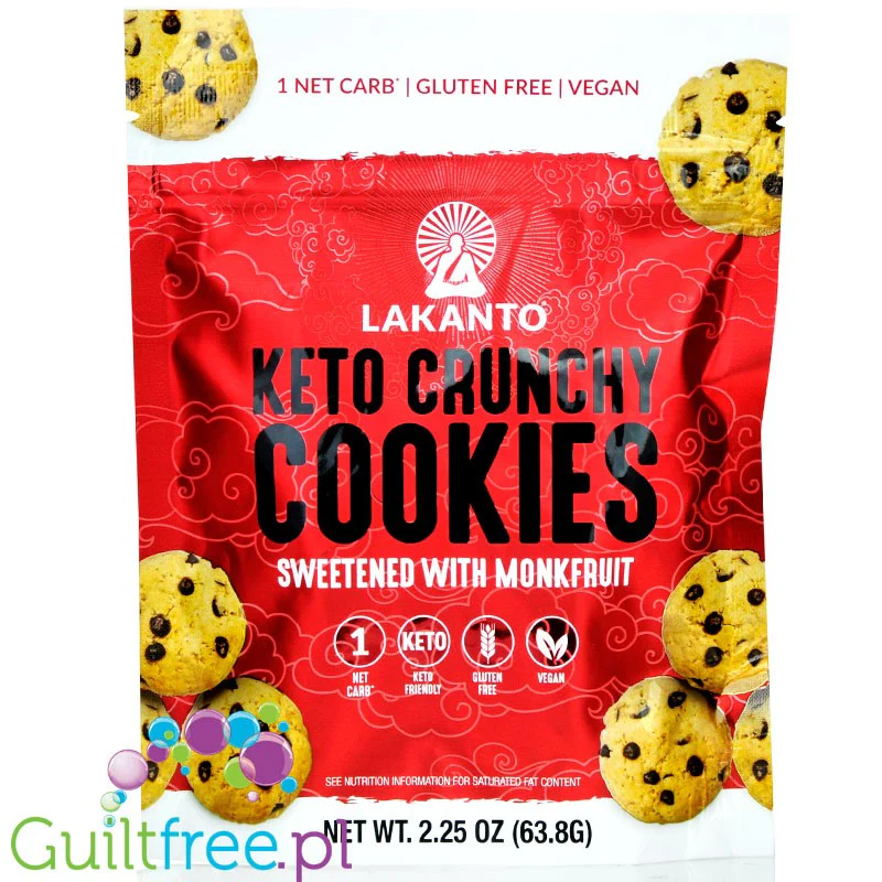 Lakanto Keto Crunchy Cookies - migdałowe keto ciasteczka z kawałkami czekolady