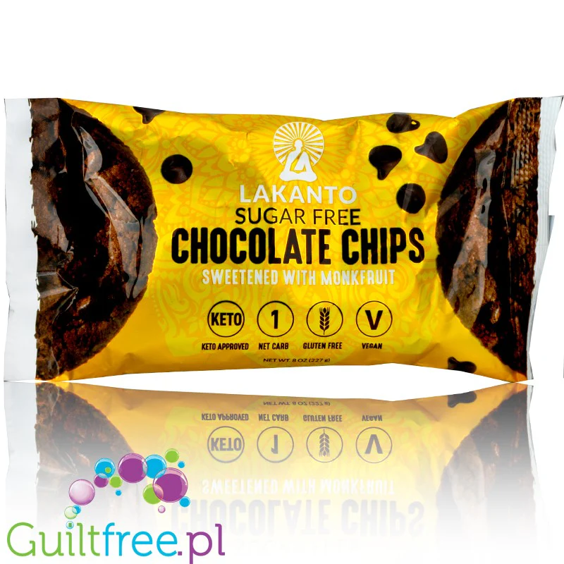 Lakanto Monkfruit Chocolate Chips - wegańskie keto kropelki czekolady bez cukru - Image 3