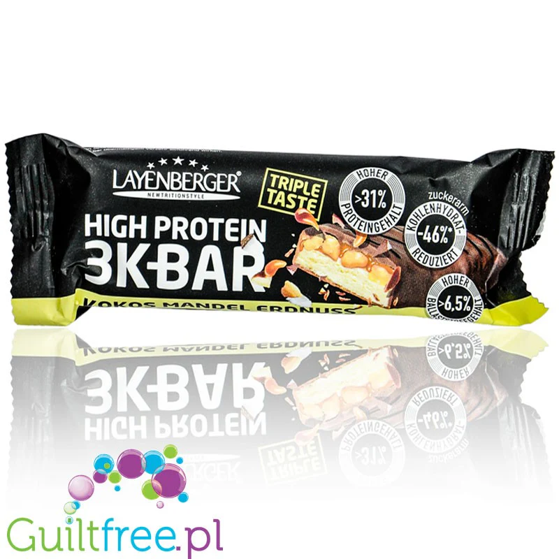 Layenberger 3K Triple Taste Protein Kokos Mandel Erdnuss - baton 14g białka, smak Kokos, Migdały & Orzeszki