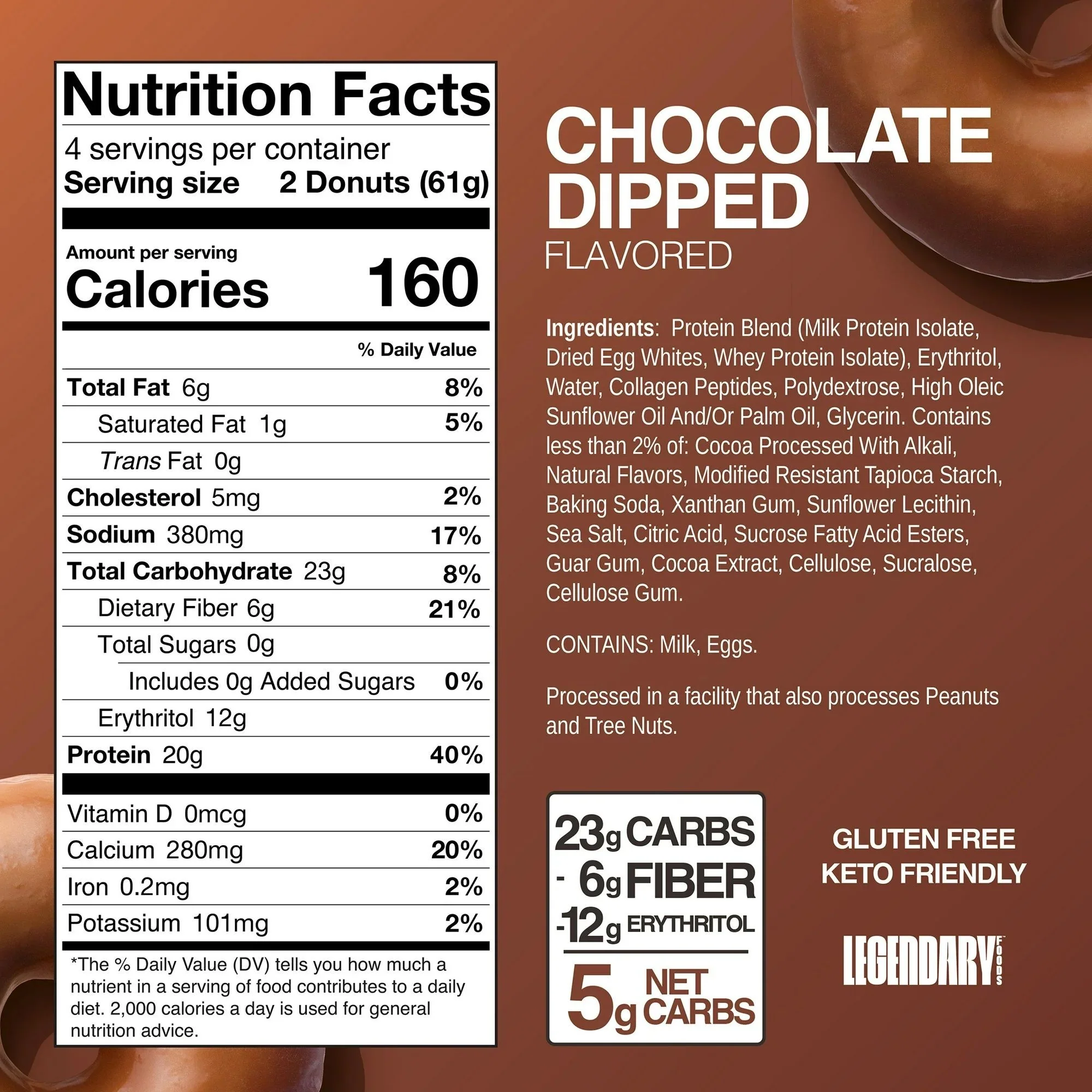Legendary Foods Protein Donuts Chocolate Dipped - czekoladowe keto donuty bez glutenu 20g białka - Image 7