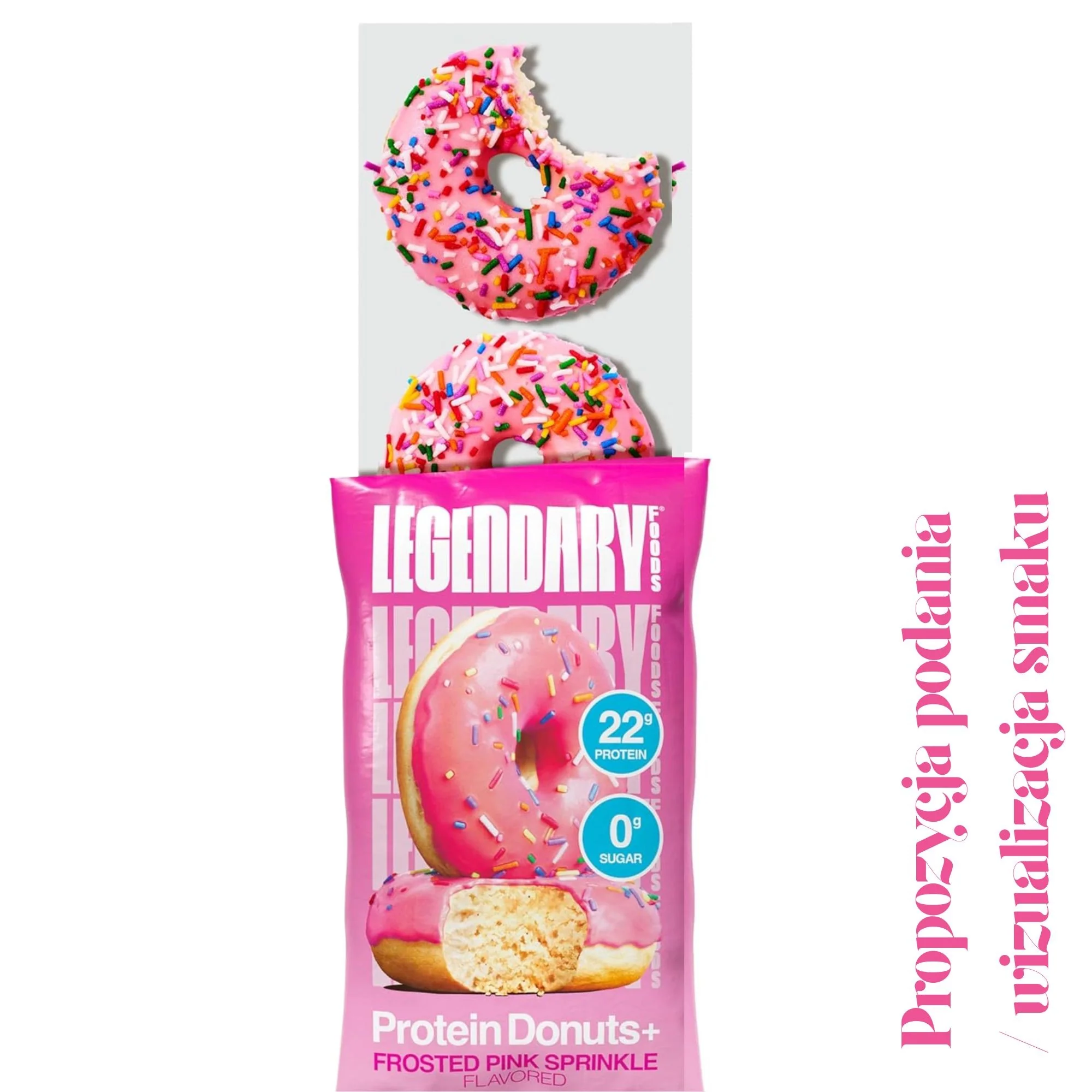Legendary Foods Protein Donuts Pink Sprinkle - keto donuty proteinowe bez cukru i glutenu 20g białka - Image 4