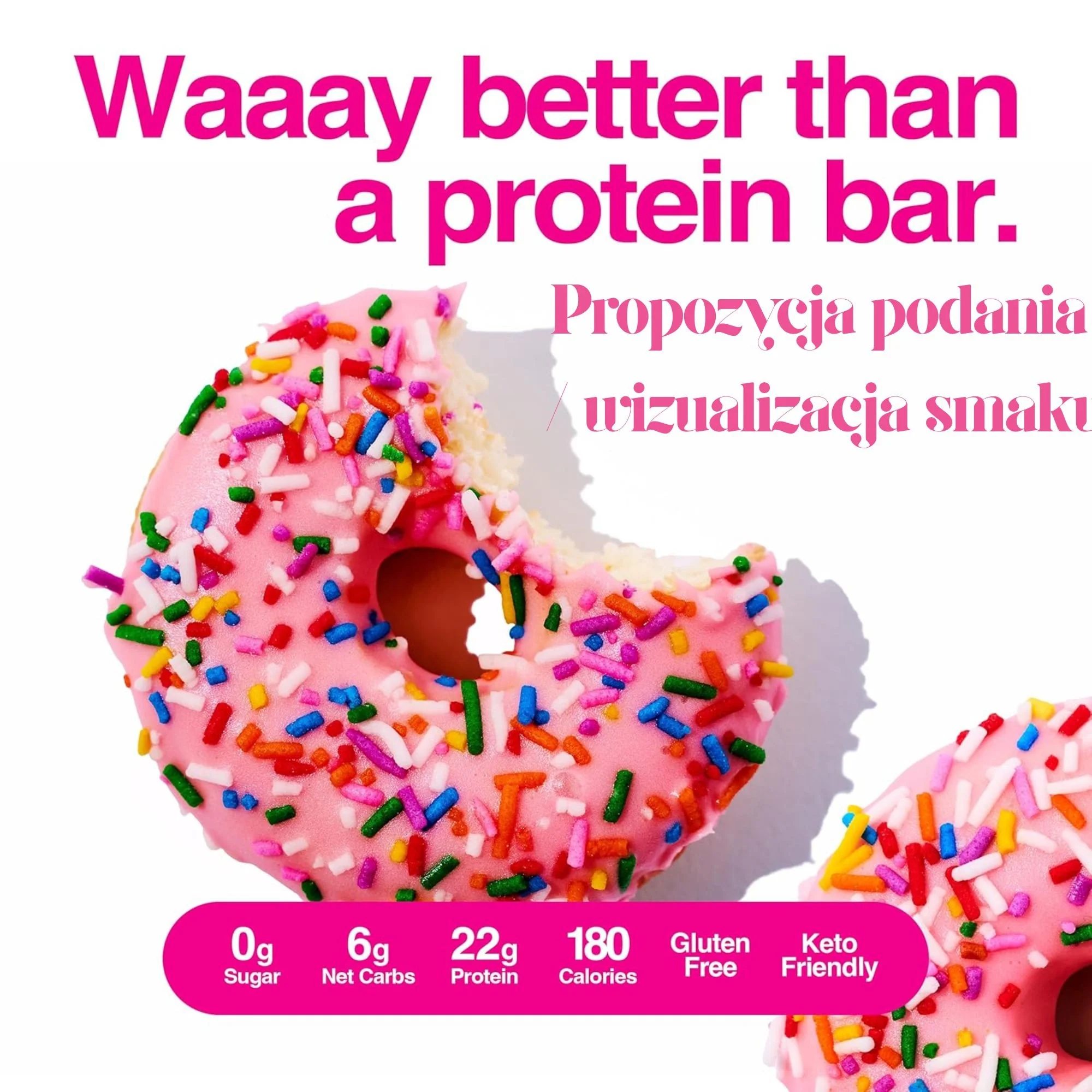 Legendary Foods Protein Donuts Pink Sprinkle - keto donuty proteinowe bez cukru i glutenu 20g białka - Image 5