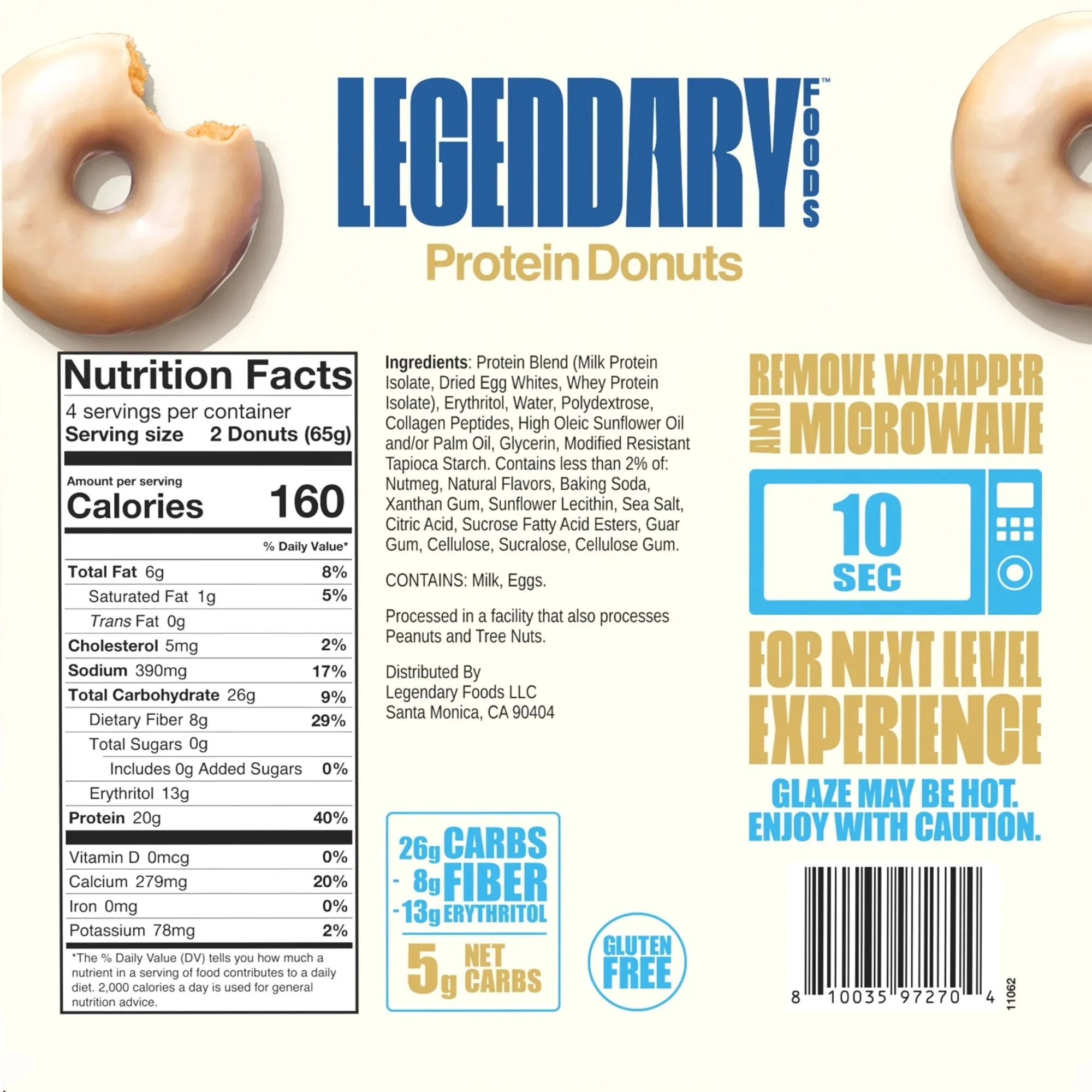 Legendary Foods Protein Donuts Vanilla Glazed - donuty waniliowe z lukrem 20g białka - Image 2
