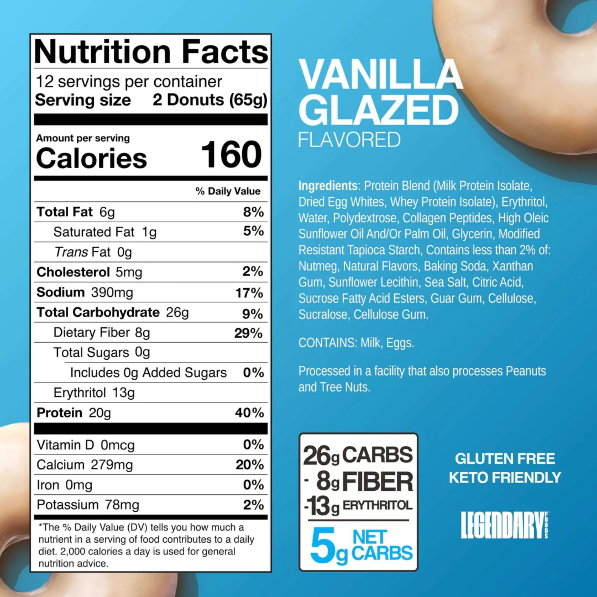 Legendary Foods Protein Donuts Vanilla Glazed - donuty waniliowe z lukrem 20g białka - Image 3