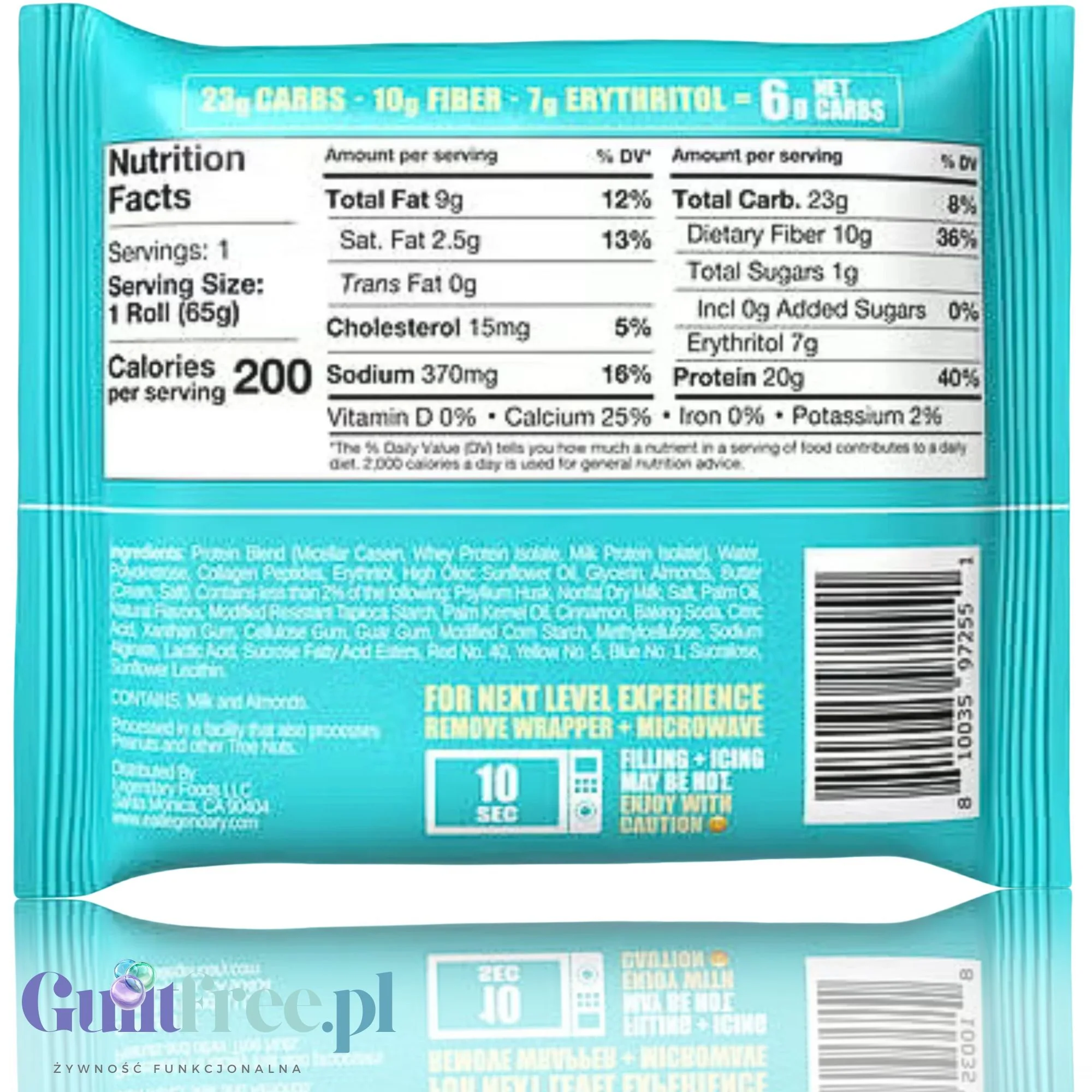 Legendary Foods Protein Sweet Roll Caramel Sticky Bun - proteinowe zawijane ciacho z karmelem i cynamonem bez cukru 20g białka - Image 3