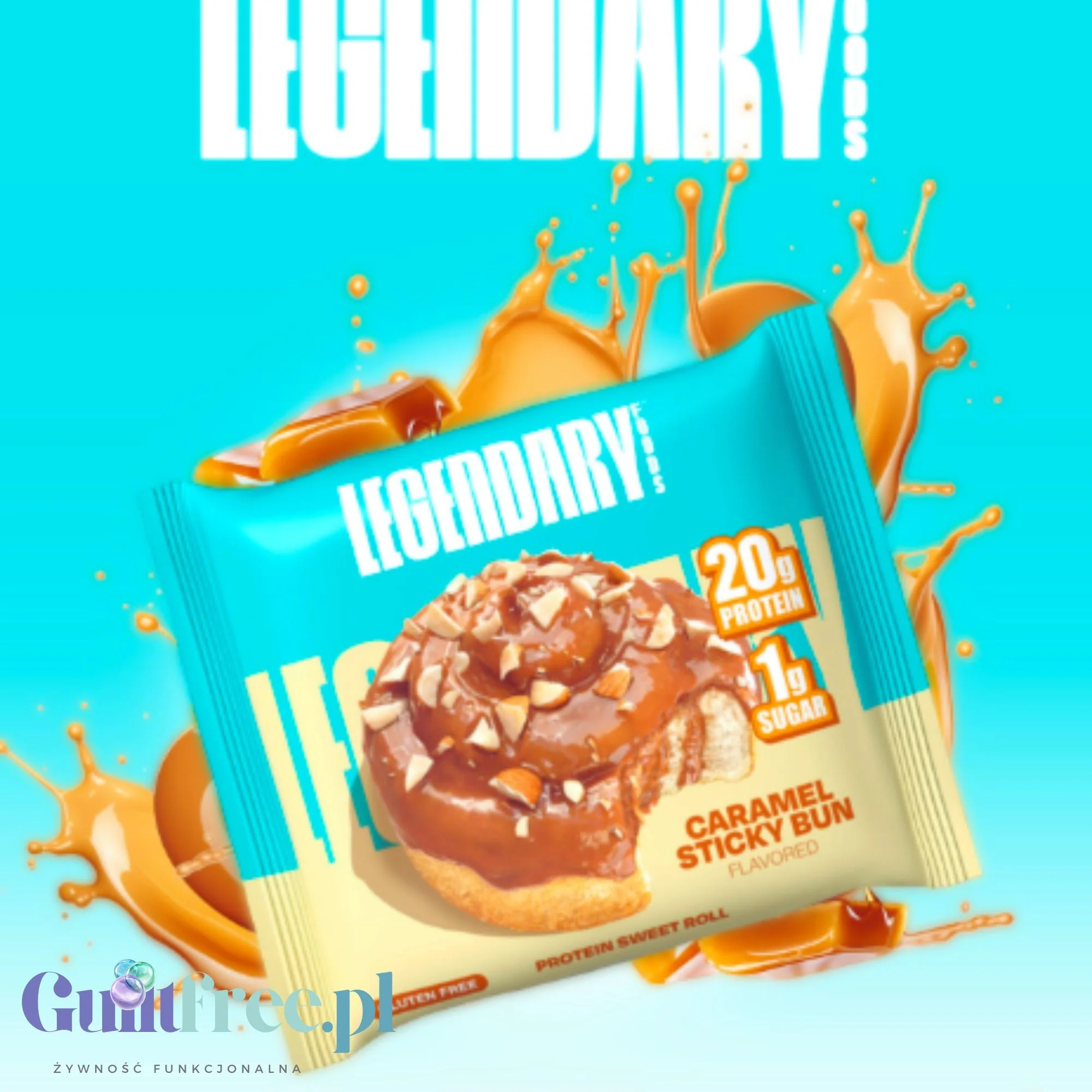 Legendary Foods Protein Sweet Roll Caramel Sticky Bun - proteinowe zawijane ciacho z karmelem i cynamonem bez cukru 20g białka - Image 4