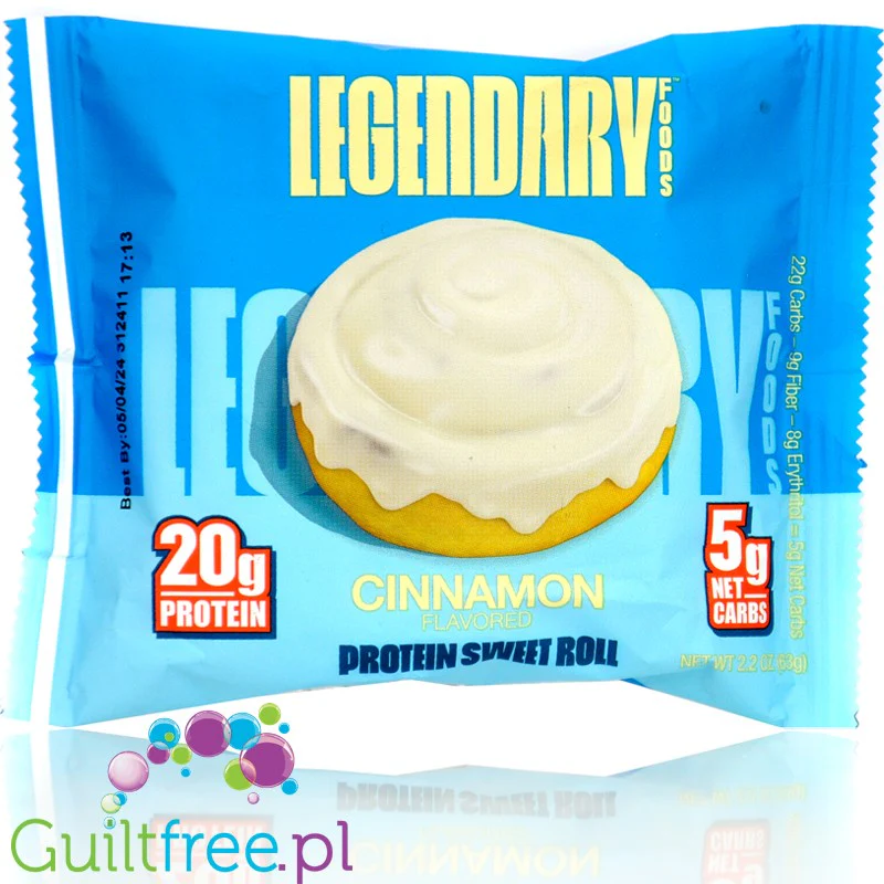 Legendary Foods Protein Sweet Roll Cinnamon - proteinowe zawijane ciacho cynamonowe bez cukru 20g białka