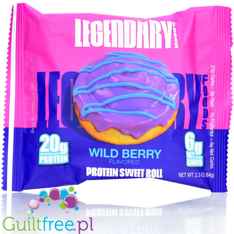 Legendary Foods Protein Sweet Roll Wild Berry - proteinowe zawijane ciacho owocowe bez cukru 20g białka
