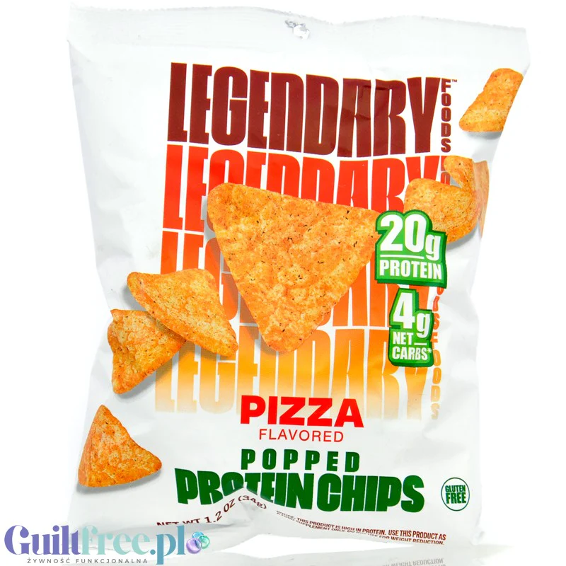 Legendary Popped Protein Chips, Pizza - chipsy proteinowe 20g białka, Pizza