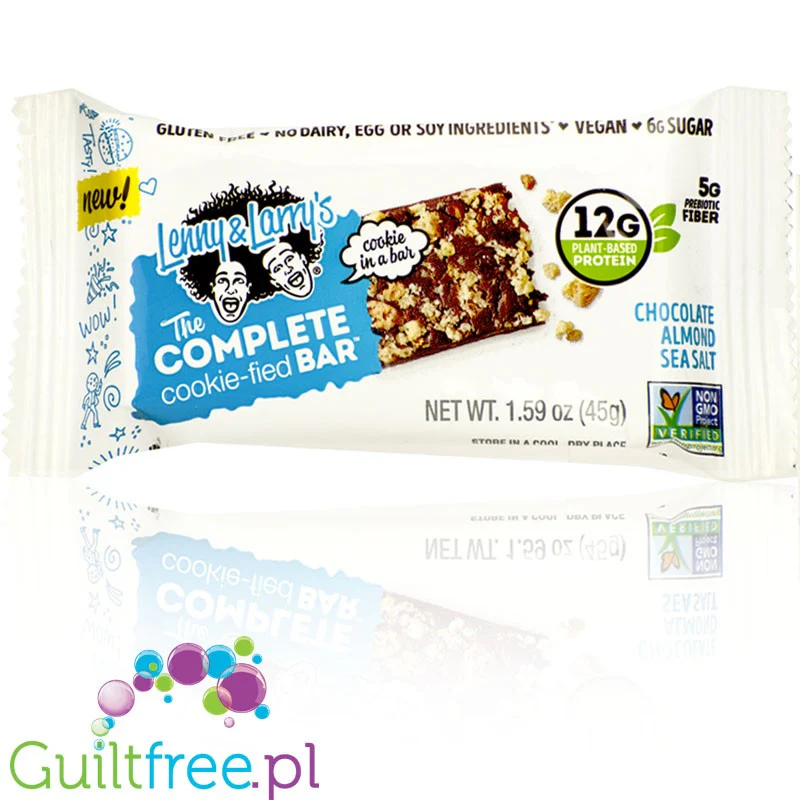 Lenny & Larry's Complete Cookie-fied Bar Chocolate Almond Sea Salt - wegański baton ciasteczkowy 12g białka