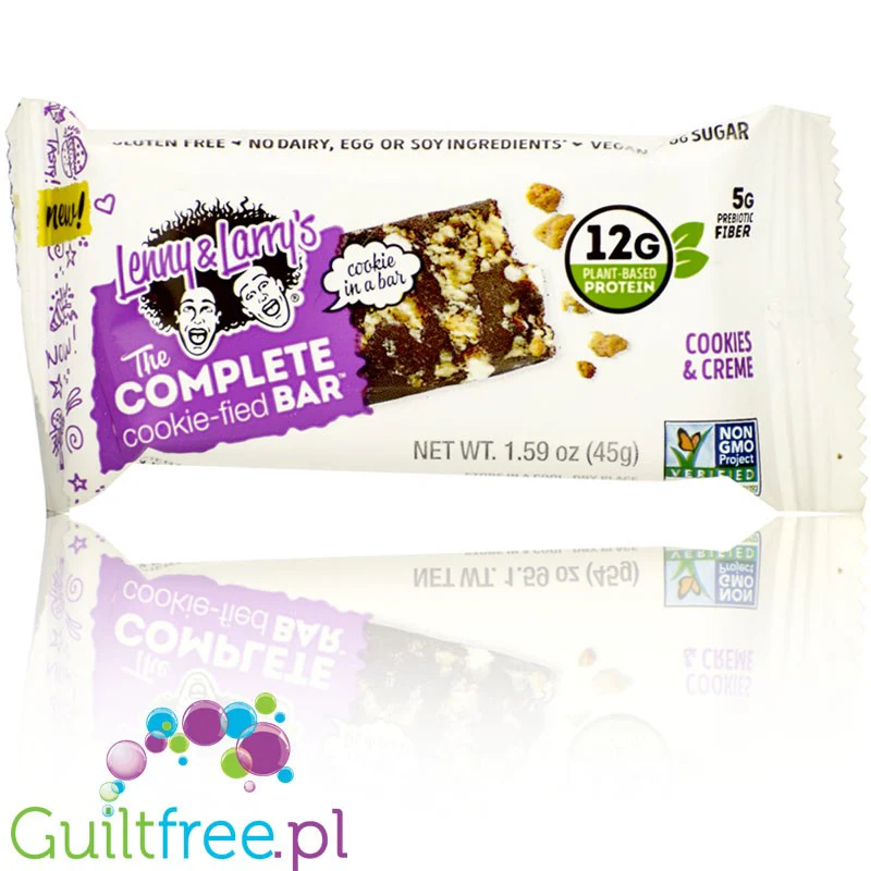 Lenny & Larry's Complete Cookie-fied Bar Cookies & Cream - wegański baton ciasteczkowy 12g białka