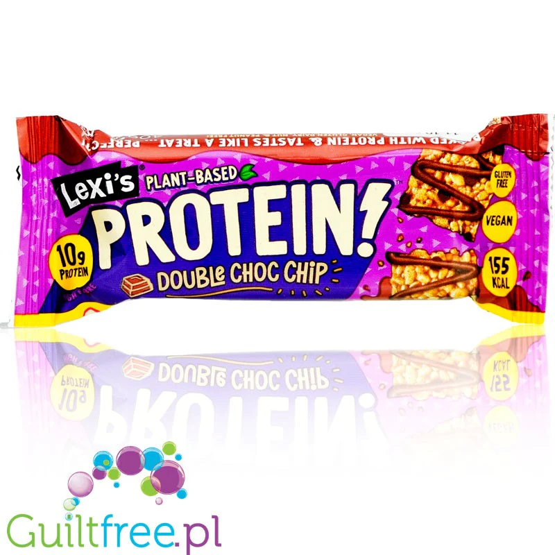 Lexi's Crispy Double Choc Chip - wegański bezglutenowy baton białkowy bez słodzików 30% mniej cukru - Image 2