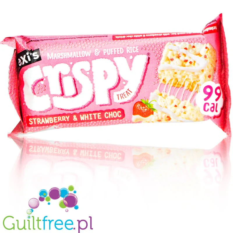 Lexi's Crispy Treat Strawberry White Choc - batonik ryżowy z piankami marshmallow, truskawkami i białą czekoladą - Image 2