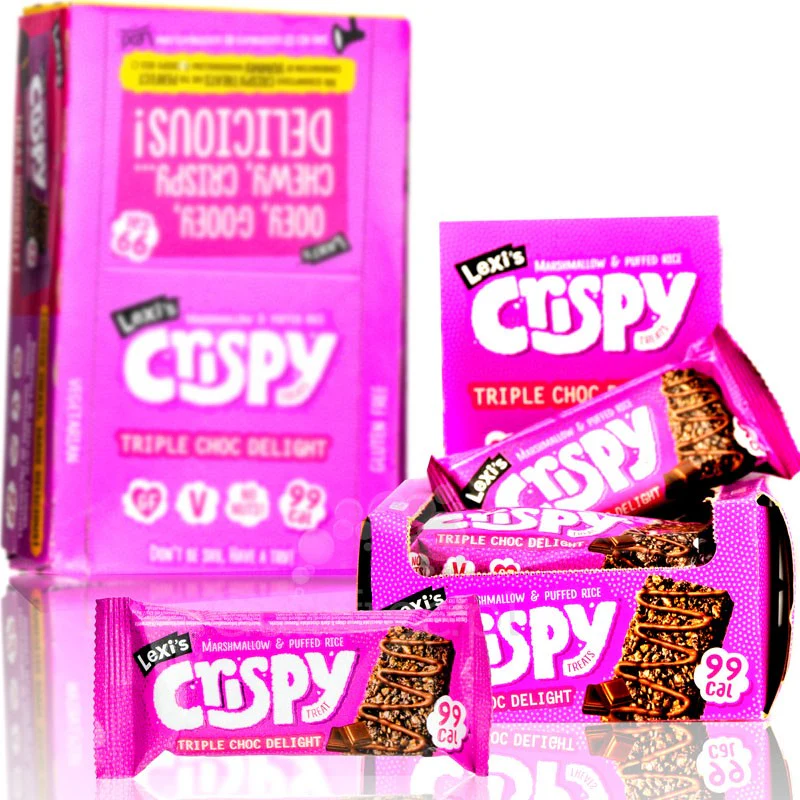 Lexi's Crispy Treat Triple Choc Delight 99kcal - kakaowy batonik ryżowy z piankami marshmallow i czekoladą