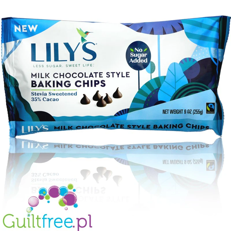 Lily's Sweets Stevia Milk Chocolate Baking - kropelki mlecznej czekolady bez cukru tylko ze stewią i erytrolem