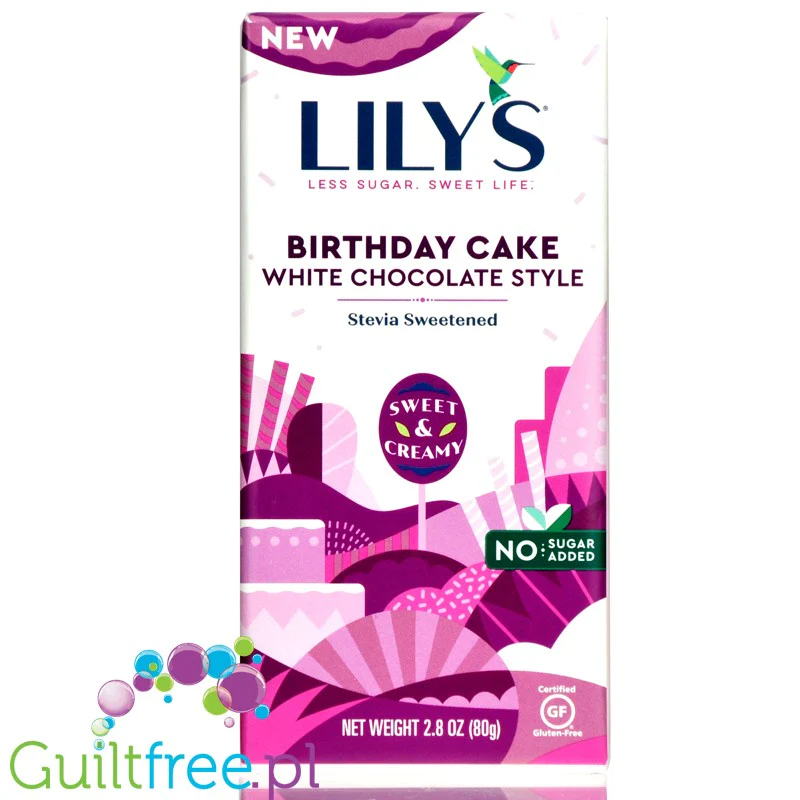 Lily's Sweets White Chocolate Birthday Cake - keto biała czekolada bez cukru ze stewią