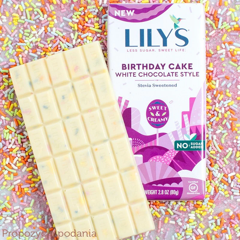 Lily's Sweets White Chocolate Birthday Cake - keto biała czekolada bez cukru ze stewią - Image 2