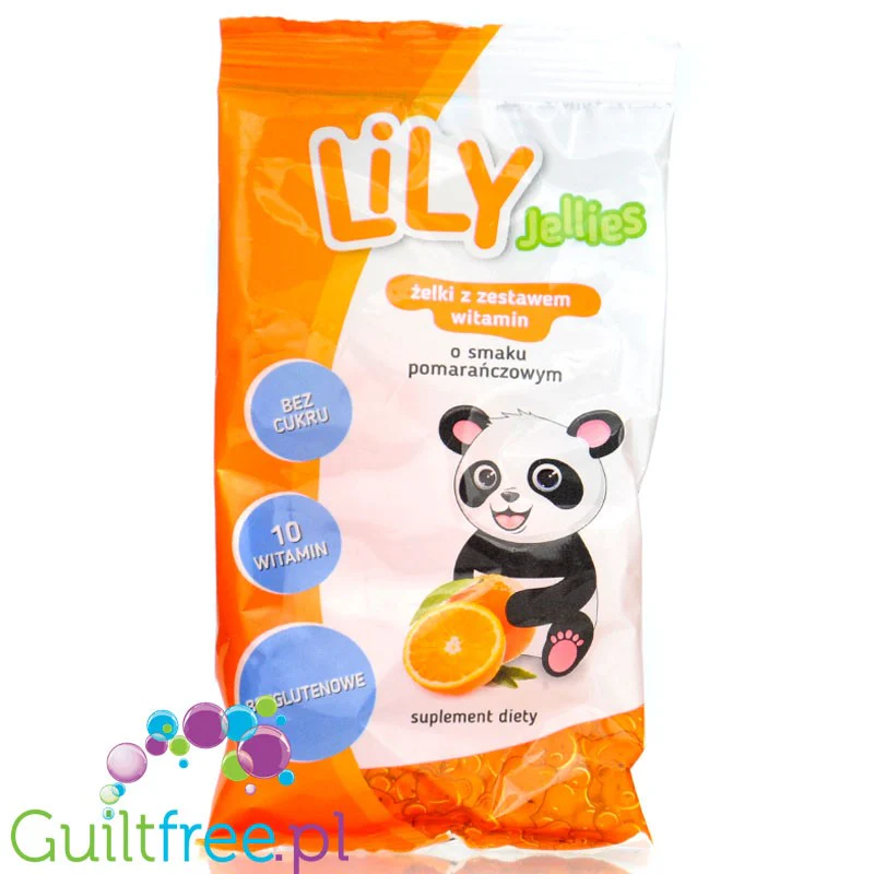 LiLY żelki mini bez cukru z 10 witaminami o smaku pomarańczowym