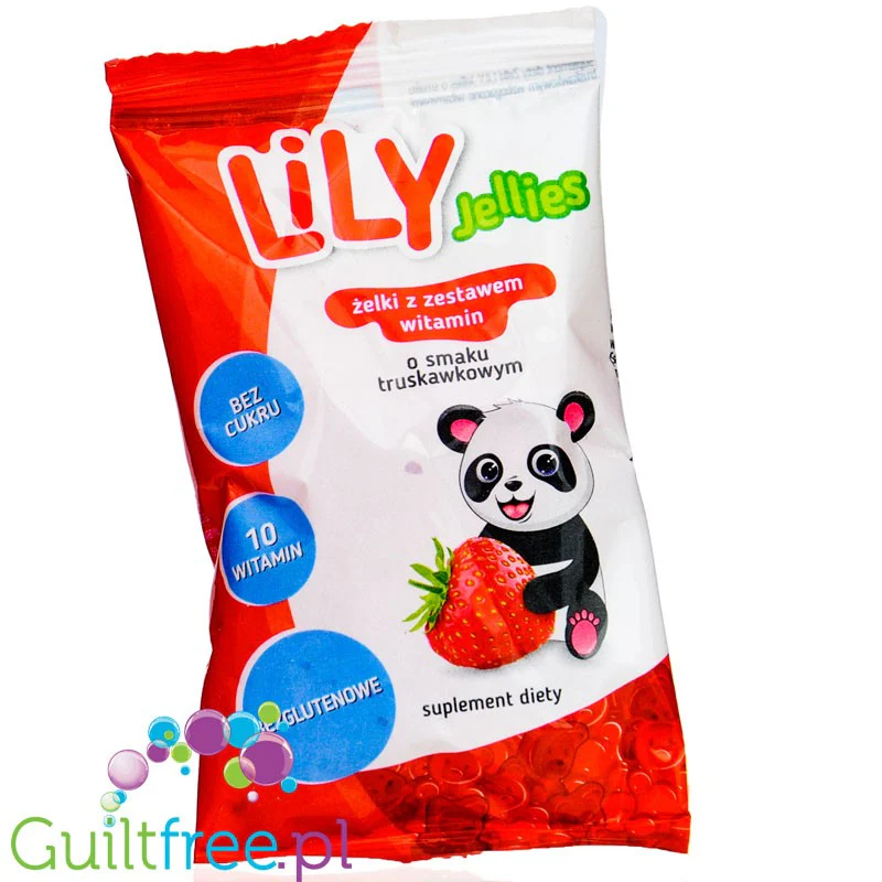 LiLY żelki mini bez cukru z witaminami o smaku truskawkowym