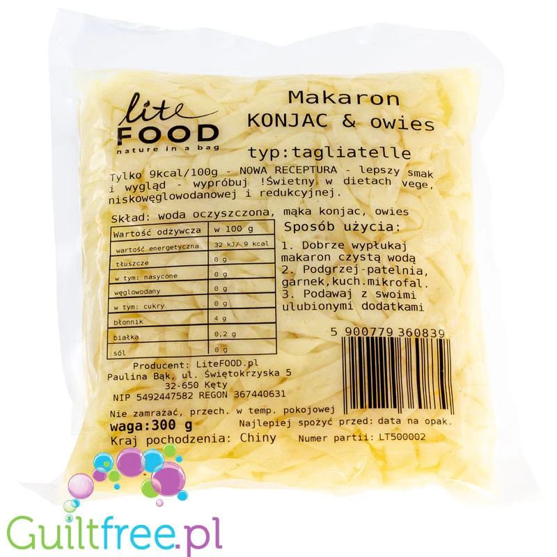LiteFOOD Makaron Konjac & Owies Tagliatelle 1kg