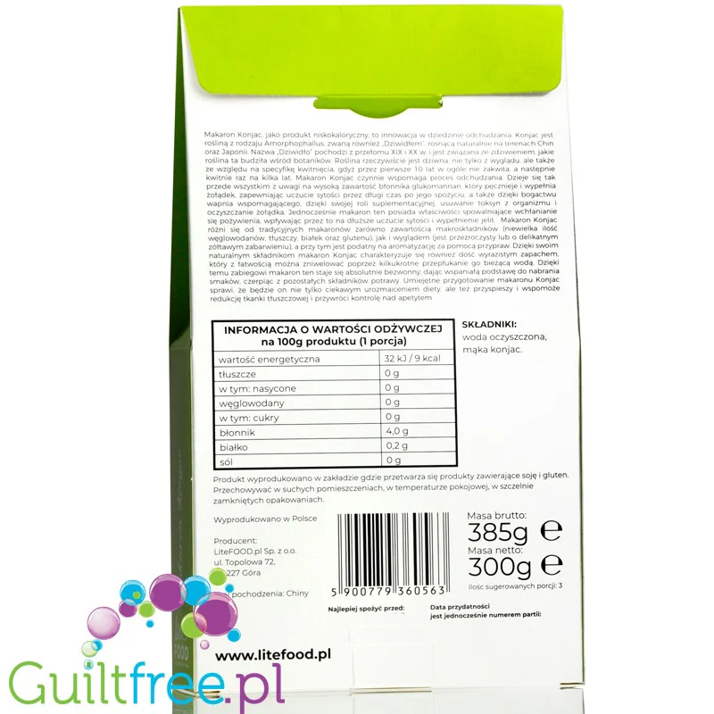 LiteFOOD Makaron Konjac Standard Spaghetti 300g [kartonik] - Image 2