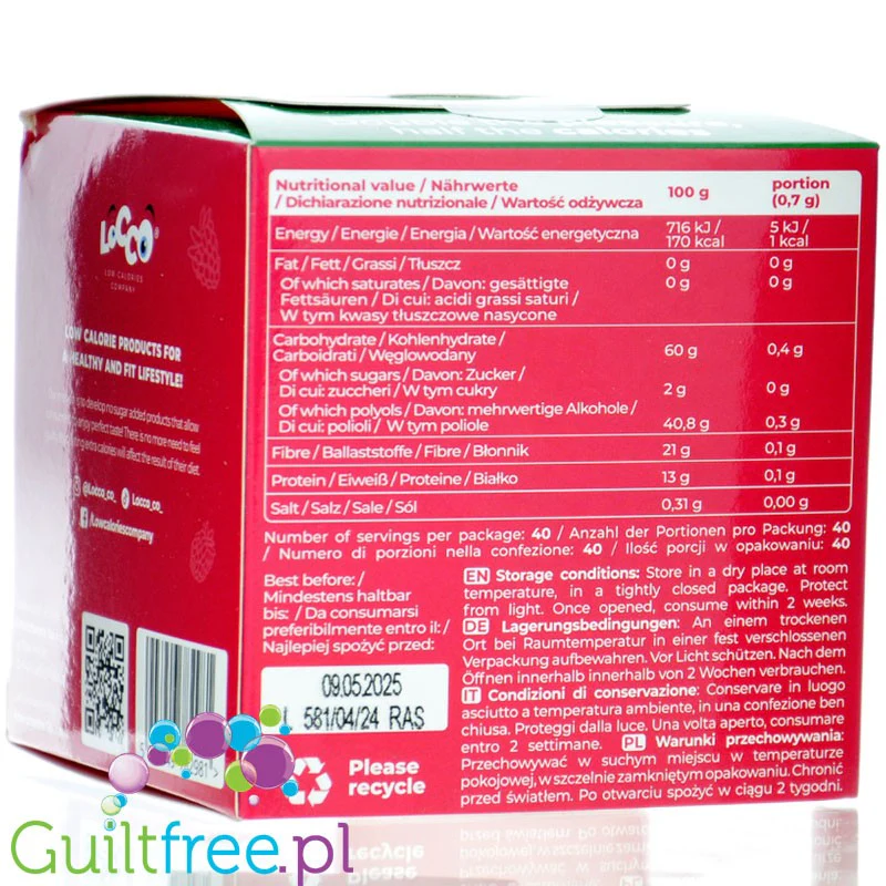 Locco Meringue Raspberry 1kcal - bezy bez cukru ze stewią i erytrytolem, 1kcal w sztuce, Malina - Image 7