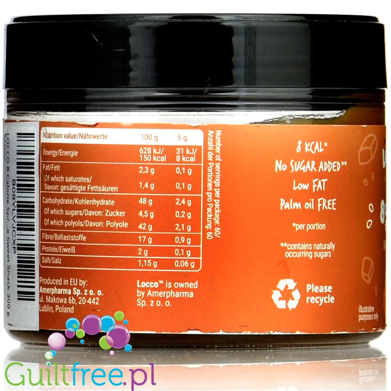 Locco Salted Caramel Spread 150kcal - niskotłuszczowy krem do smarowania bez cukru, Solony Karmel - Image 3