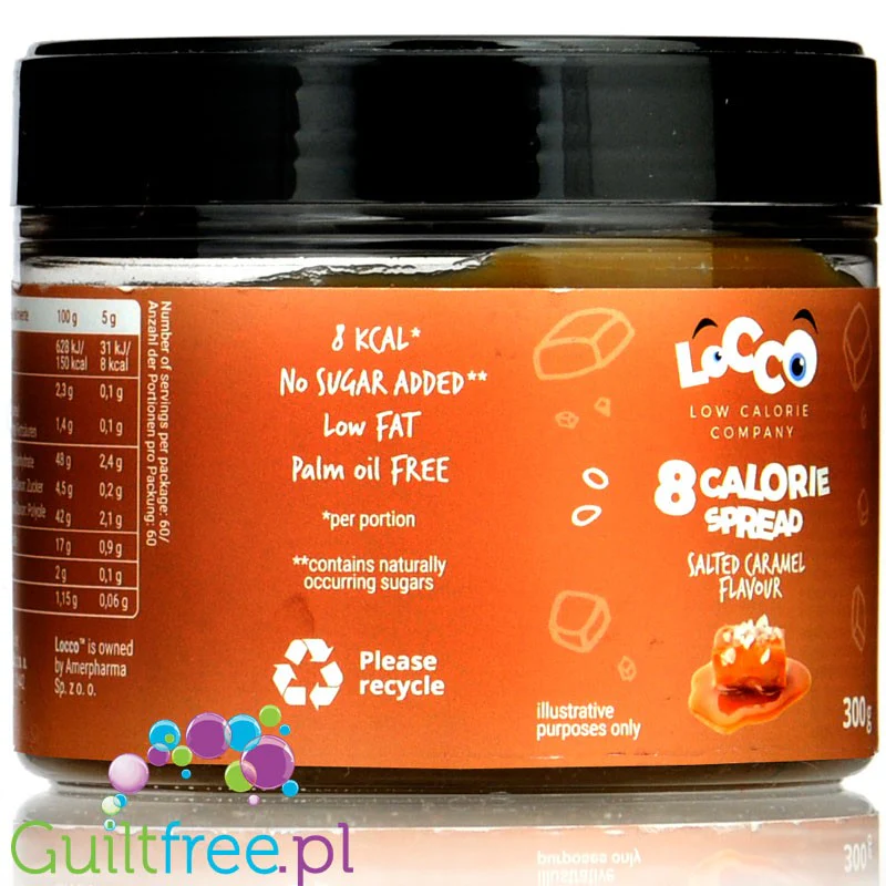 Locco Salted Caramel Spread 150kcal - niskotłuszczowy krem do smarowania bez cukru, Solony Karmel - Image 4