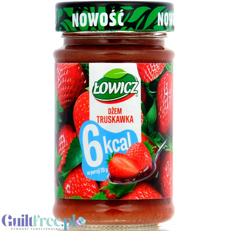 Łowicz Dżem Truskawkowy 6kcal - dżem truskawkowy bez dodatku cukru, ultra niskokaloryczny