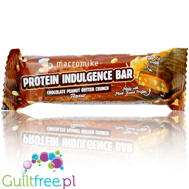 Macro Mike Chocolate Peanut Butter Crunch Protein Indulgence - wegański baton białkowy 15g białka bez słodzików