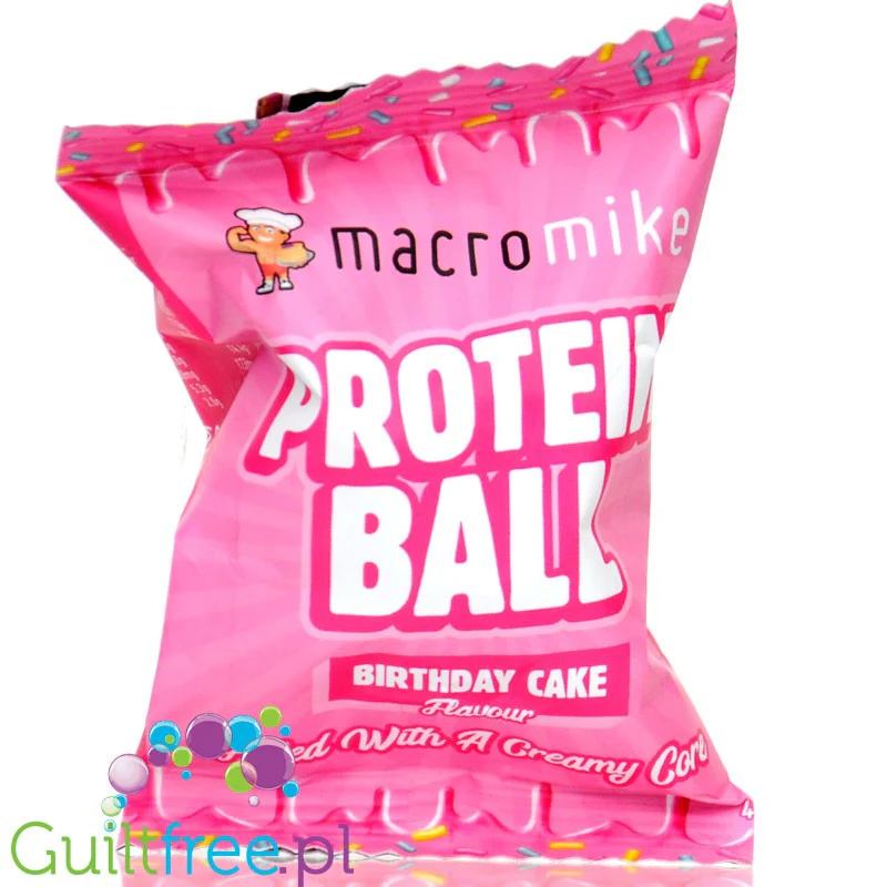 Macro Mike Protein Ball Birthday Cake - wegańska kula białkowa, smak Tortu Urodzinowego