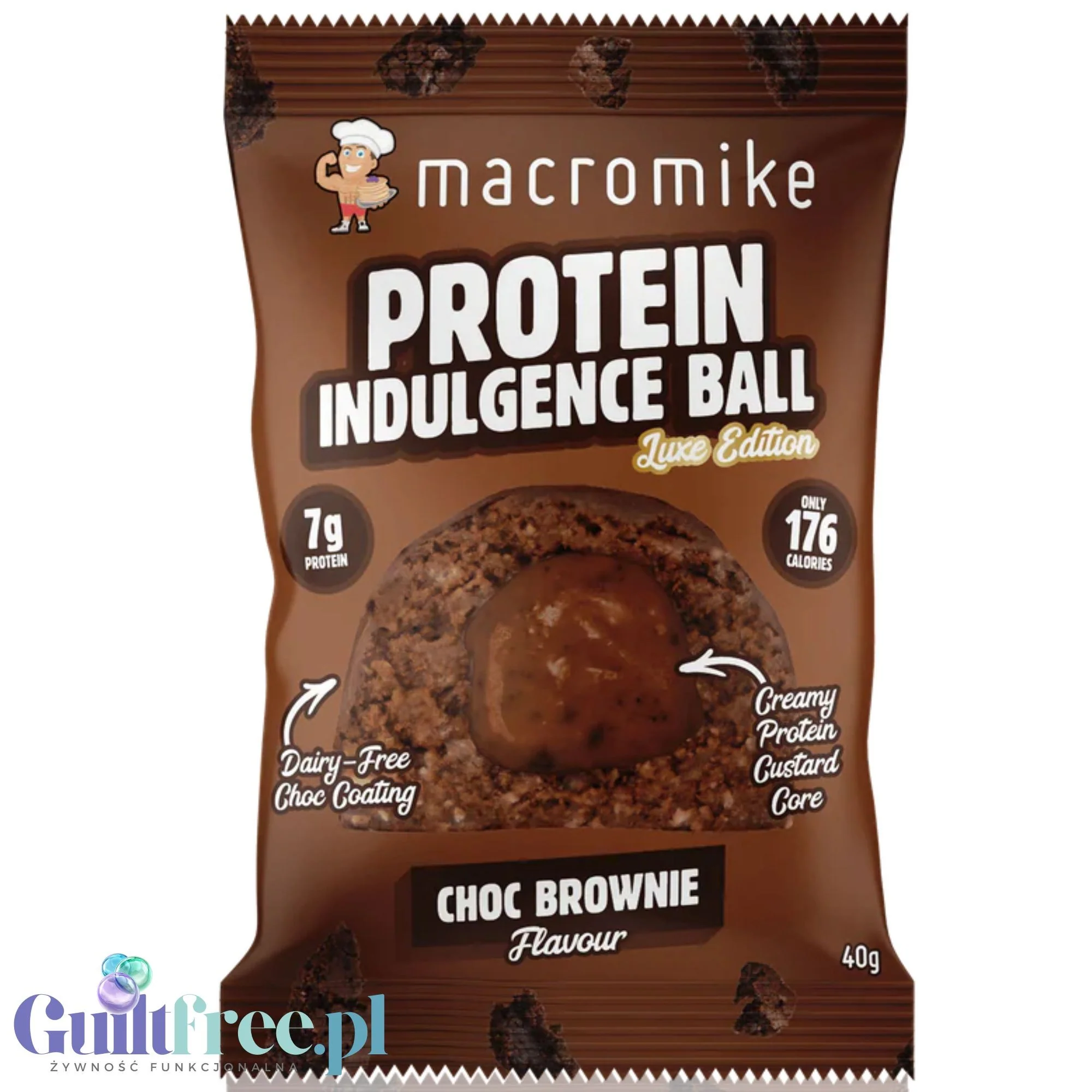 Macro Mike Protein Ball Choc Brownie - wegańska kula białkowa z nadzieniem czekoladowym