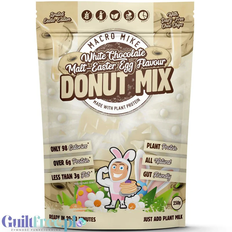 Macro Mike White Choc Malt Easter Donut Baking Mix - mieszanka do przygotowania proteinowych donutów
