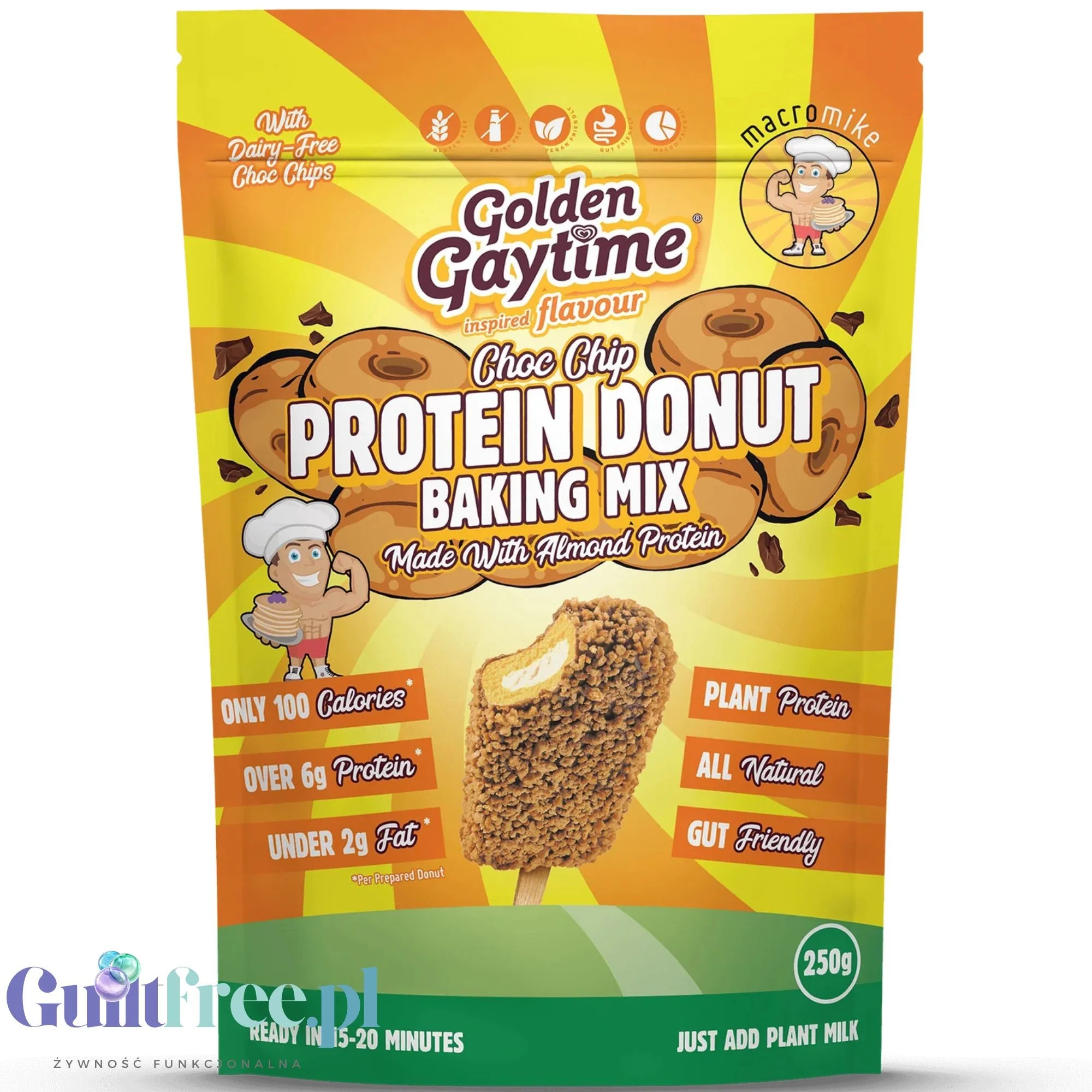 Macro Mike x Golden Gaytime Protein Donut Baking Mix - mieszanka do przygotowania wegańskich proteinowych donutów