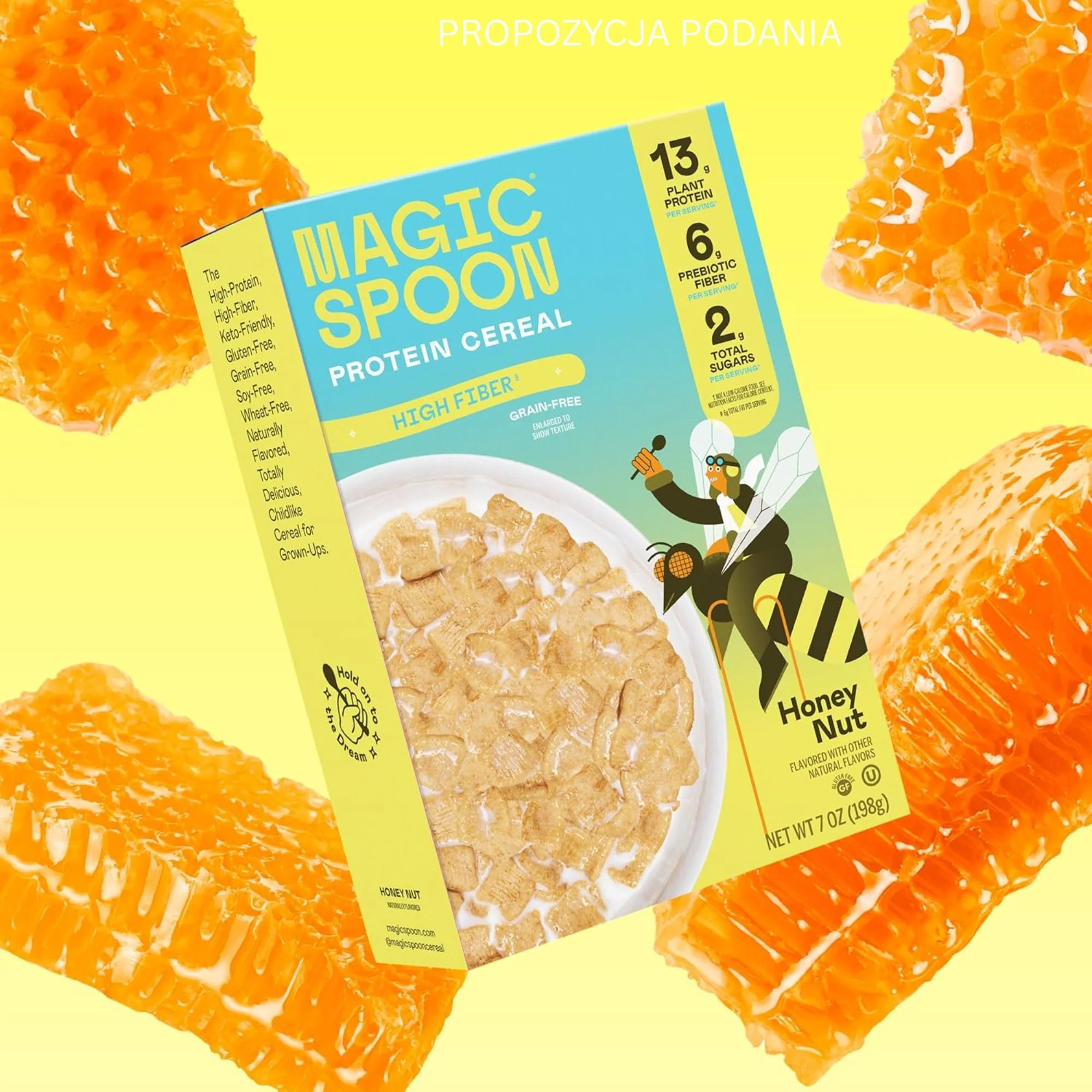 Magic Spoon Honey Nut - proteinowe keto płatki śniadaniowe bez glutenu, soi i cukru, smak Miód & Orzeszki - Image 4