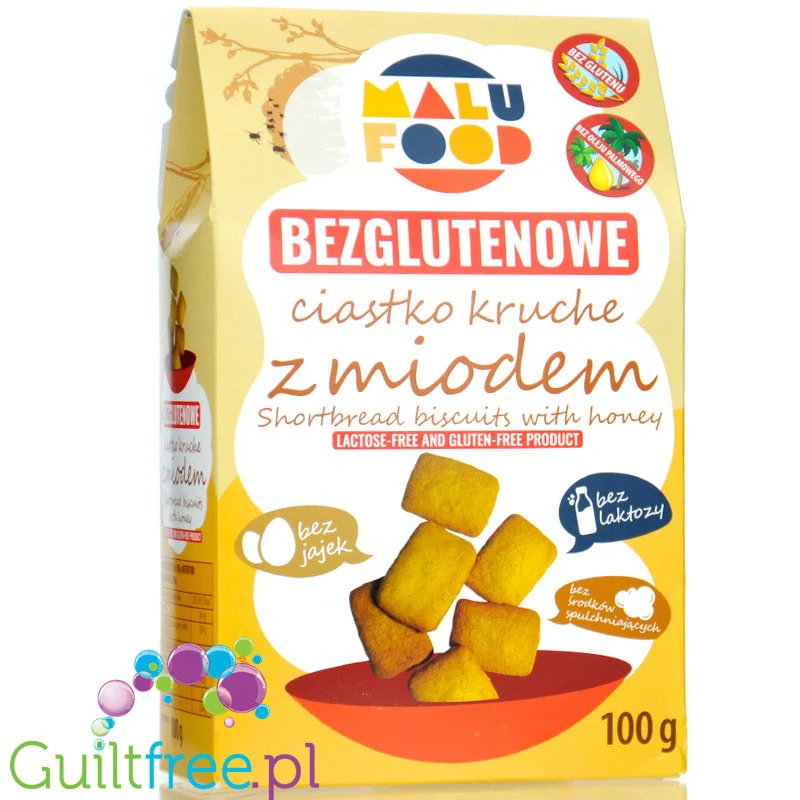 Malu Food bezglutenowe kruche ciasteczka z miodem, bez cukru, mleka i oleju palmowego