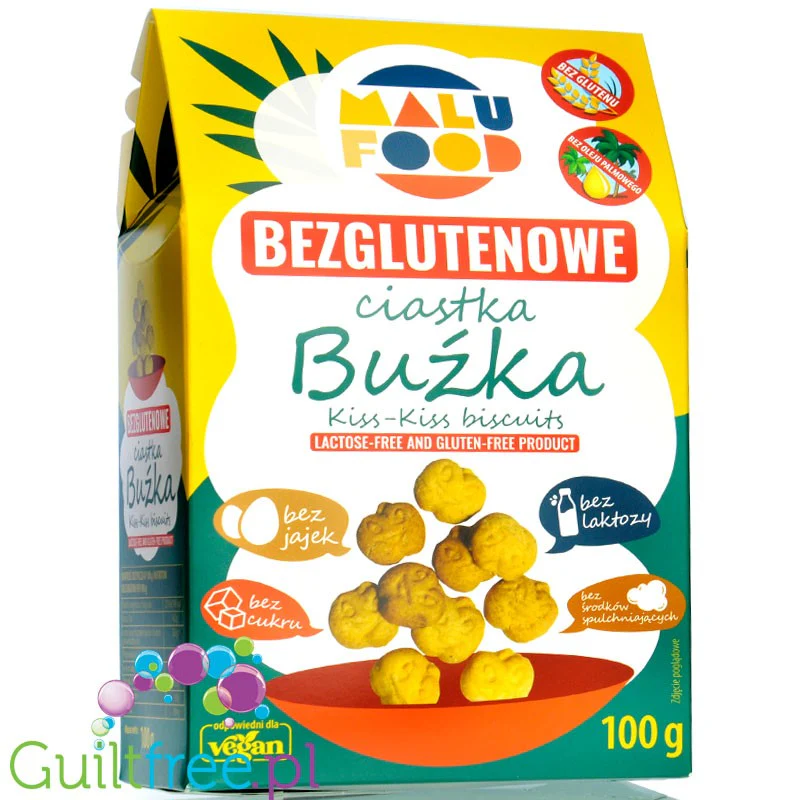 Malu Food Ciastka Buźka - bezglutenowe wegańskie ciastka bez cukru, jaj, laktozy i spulchniaczy