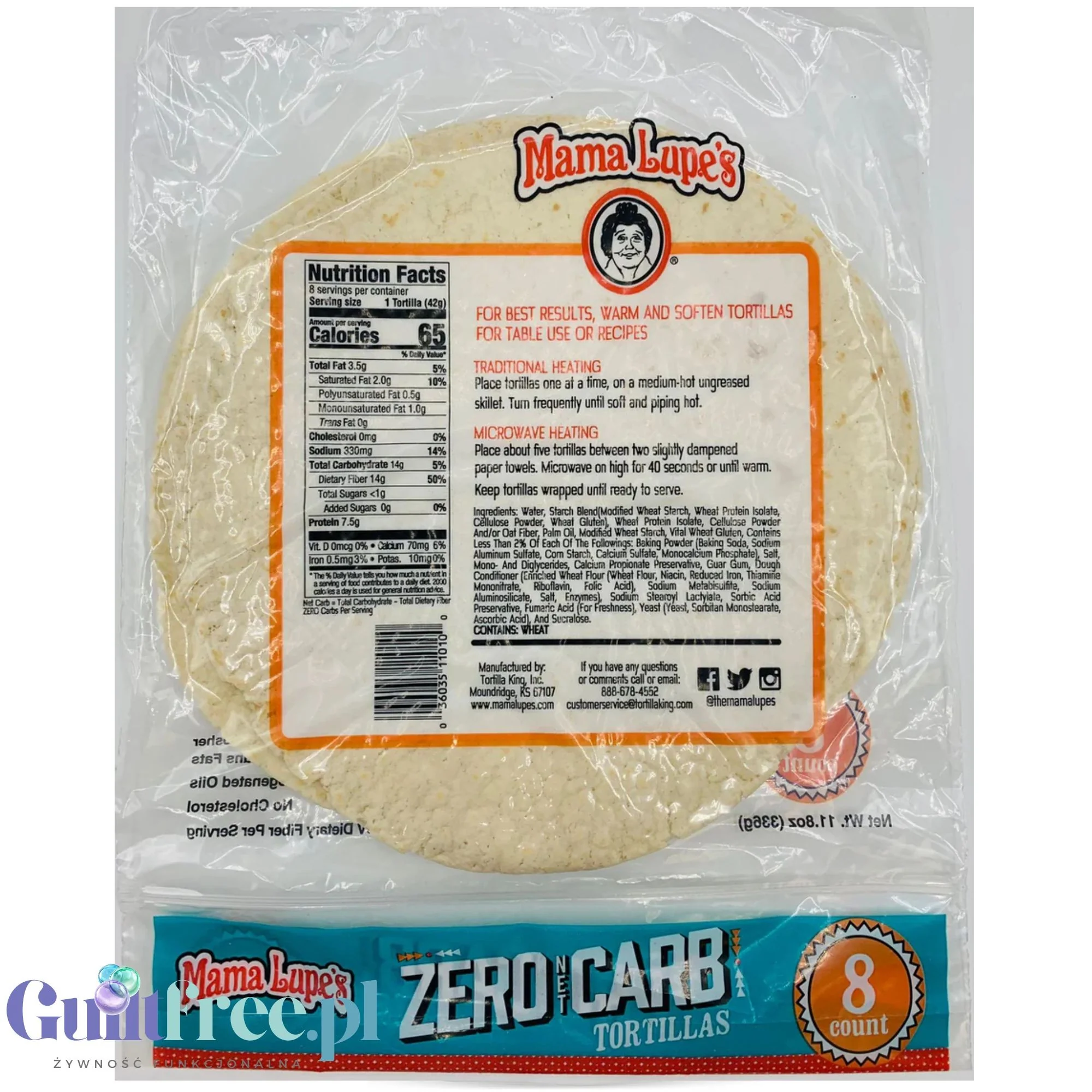 Mama Lupe's Zero Net Carb Tortillas - błonnikowe tortille bez węglowodanów 65 kcal - Image 2