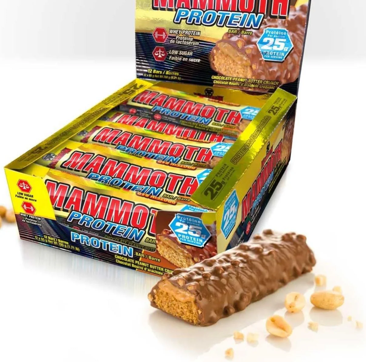 Mammoth Protein Bar Chocolate Peanut Butter Crunch - białkowy baton-gigant XXL 25g białka Czekolada & Masło Orzechowe - Image 3
