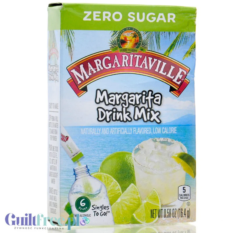 Margaritaville Singles to Go Margarita - saszetki bez cukru, napój instant, smak koktajlu bez alkoholu i kalorii