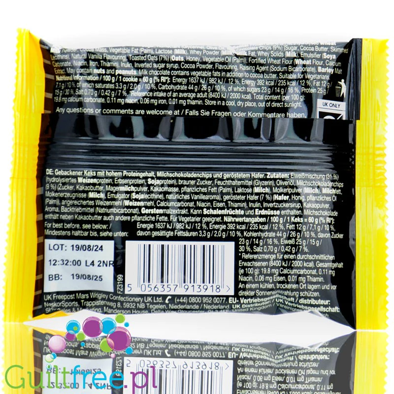 Mars Hi-Protein Cookie Chocolate & Oats - ciastko proteinowe 15g białka z kawałkami czekolady, miodem i płatkami owsianymi - Image 2