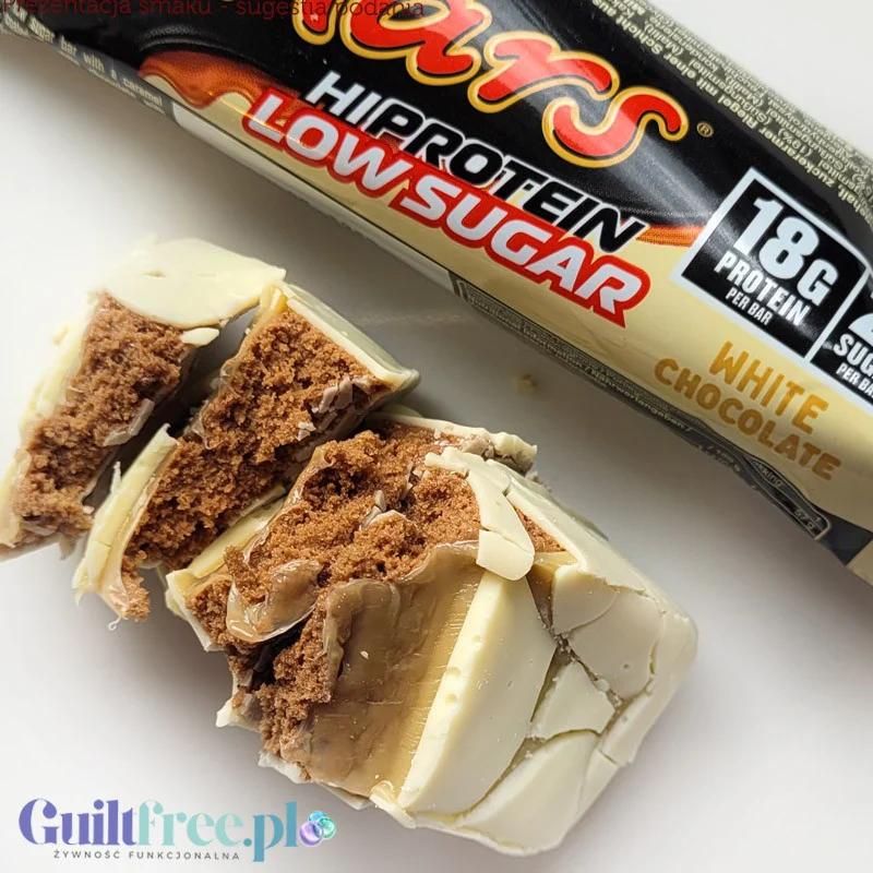 Mars Hi-Protein Low Sugar White Chocolate - niskocukrowy baton proteinowy z karmelem 18g białka - Image 3