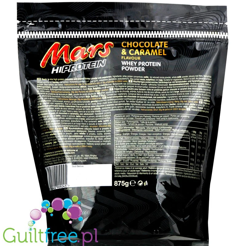 Mars Hi-Protein Whey Chocolate & Caramel odżywka białkowa 0,87kg - Image 2