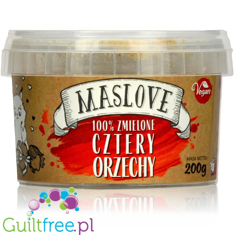 Maslove 4 Orzechy - masło z pieczonych migdałów, nerkowców, laskowych i arachidów
